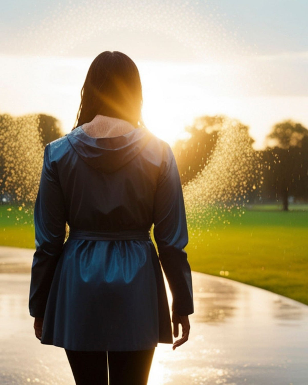 Woman walking alone on a peaceful summer path reflecting on the loss of her dog and navigating pet grief during seasonal changes