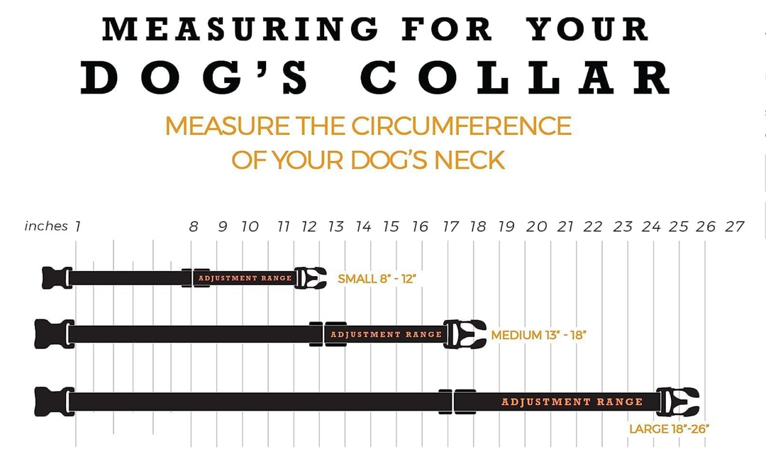 Wolfgang OverLand Adjustable Dog Collar Size Guide 