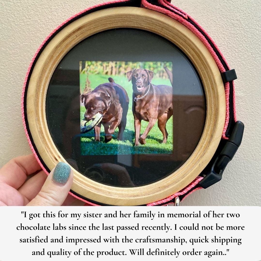 Customer Testimonial of collar memorial frame made from high-quality handmade wood