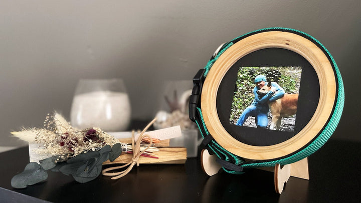 The Beagle | Frame and Stand Bundle - Whisker&Fang - Pet Memorial Picture Frame and Collar Display. 